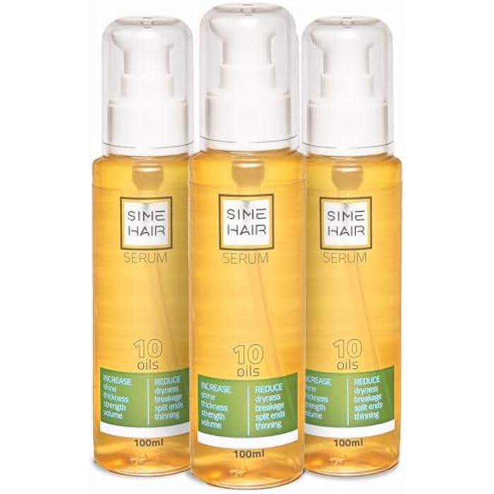 SIME HAIR leave-in hair serum 3PCS 100ML with 10 natural oils blend and keratin for frizzy & dry hair, damage control formula